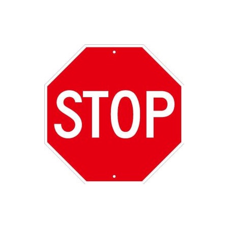 National Marker Co NMC Traffic Sign, Stop Sign 18in, 18in X 18in, White TM34K